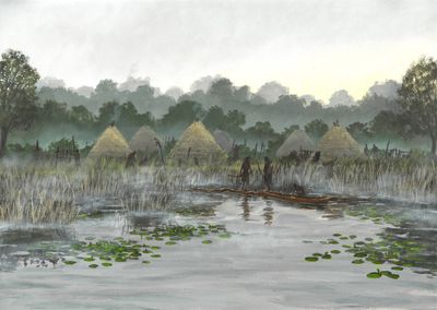 A reconstruction drawing of the Star Carr site